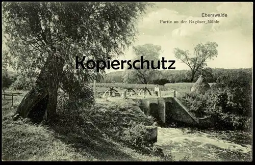 ALTE POSTKARTE EBERSWALDE PARTIE AN DER RAGÖSER MÜHLE STEMPEL RESERVELAZARETT EBERSWALDE FELDPOST Moulin Molen Mill