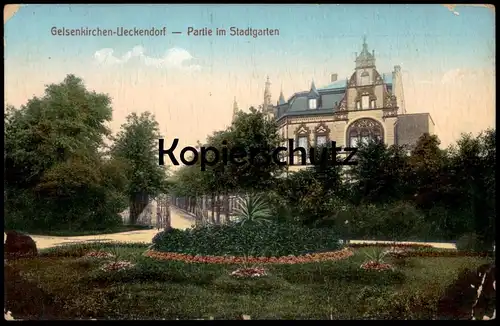 ALTE POSTKARTE GELSENKIRCHEN UECKENDORF PARTIE IM STADTGARTEN 1911 Garten Park AK Ansichtskarte cpa postcard