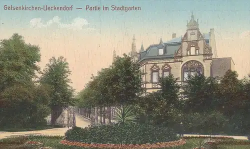 ALTE POSTKARTE GELSENKIRCHEN UECKENDORF PARTIE IM STADTGARTEN 1911 Garten Park AK Ansichtskarte cpa postcard