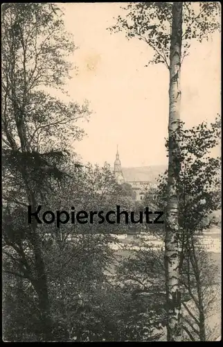 ALTE POSTKARTE ROCHLITZ IN SACHSEN BLICK VON DER JUNKERBERG PROMENADE NACH DER KUNIGUNDEN KIRCHE Ansichtskarte AK cpa