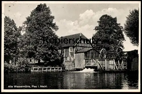 ALTE POSTKARTE PLAU MECKLENBURG WASSERMÜHLE 1931 Mühle water mill moulin molen Ansichtskarte AK cpa postcard