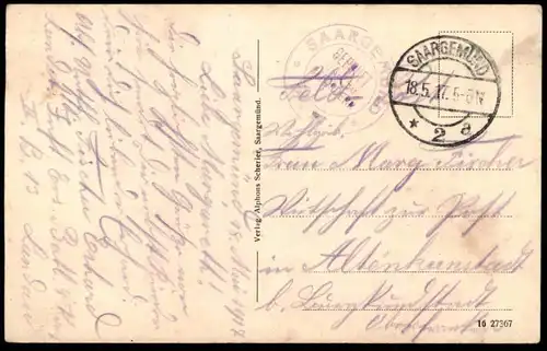 ALTE POSTKARTE SAARGEMÜND LOTHRINGEN LORRAINE SARREGUEMINES NEUE BRÜCKE Prüfstempel Feldpost cachet cpa postcard AK