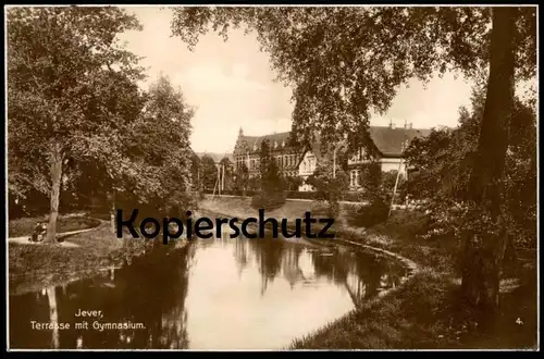 ALTE POSTKARTE JEVER TERRASSE MIT GYMNASIUM 1933 TRINKS Schule school école AK Ansichtskarte cpa postcard