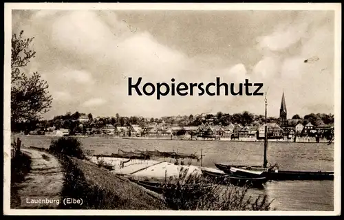 ALTE POSTKARTE LAUENBURG ELBE 1931 Fischer fishing boat barque de pêche Schleswig Holstein cpa postcard Ansichtskarte AK
