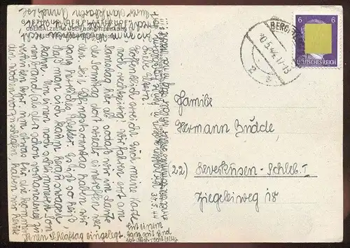 ALTE POSTKARTE DER PLATTERHOF OBERSALZBERG ÜBER BERCHTESGADEN EMPFANGSHALLE 1944 Hans Brandner postcard AK Ansichtskarte