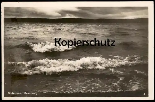 ALTE POSTKARTE BRANDUNG AM BODENSEE STEMPEL KONSTANZ 29.10.1928 Wolken Wellen waves ondulation nuages moutons clouds