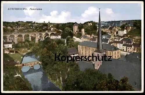 ALTE POSTKARTE LUXEMBOURG PANORAMA LUXEMBURG Kirche church église Vallée de Clausen Viadukt Viaduc cpa postcard AK