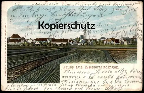 ALTE POSTKARTE GRUSS AUS WASSERTRÜDINGEN PANORAMA 1904 bei Gunzenhausen Ansbach Ansichtskarte AK cpa postcard