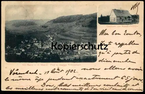 ALTE POSTKARTE VÖHRENBACH GASTHAUS ZUR FRIEDRICHSHÖHE POST & STATION  Voehrenbach cpa postcard AK Ansichtskarte