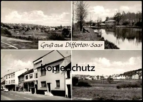 ÄLTERE POSTKARTE GRUSS AUS DIFFERTEN SAAR WADGASSEN KREIS SAARLOUIS cpa postcard Ansichtskarte AK