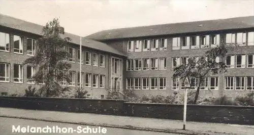 ÄLTERE POSTKARTE GELSENKIRCHEN-HESSLER THOMAS MORUS-SCHULE MELANCHTHON-SCHULE FREIBAD Bad swimming pool cpa postcard AK