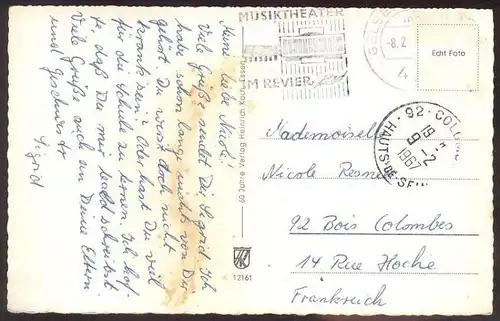 ÄLTERE POSTKARTE GELSENKIRCHEN-HESSLER THOMAS MORUS-SCHULE MELANCHTHON-SCHULE FREIBAD Bad swimming pool cpa postcard AK