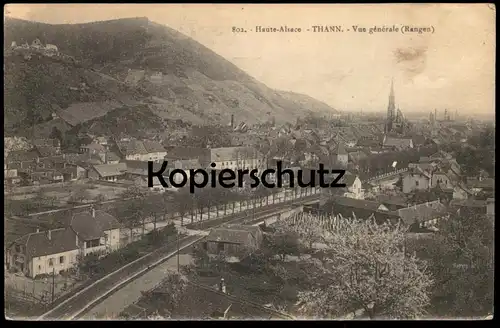 ALTE POSTKARTE THANN HAUTE-ALSACE VUE GÉNÉRALE RANGEN Elsass Chemin de fer Railway Eisenbahn Railroad cpa postcard AK