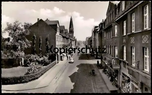 ÄLTERE POSTKARTE LEVERKUSEN SCHLEHBUSCH MANFORTER STRASSE Klosterfrau Drogerie Werbung Fahrrad bike bicyclette vélo