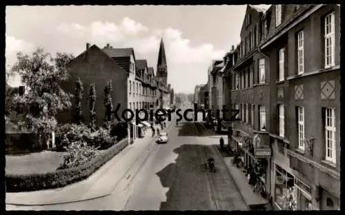 ÄLTERE POSTKARTE LEVERKUSEN SCHLEHBUSCH MANFORTER STRASSE Klosterfrau Drogerie Werbung Fahrrad bike bicyclette vélo