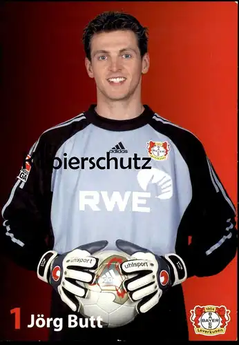 AUTOGRAMMKARTE JÖRG BUTT BAYER LEVERKUSEN AUTOGRAPH Autogramm Karte autographe Torwart Goal Keeper gardien de but goalie