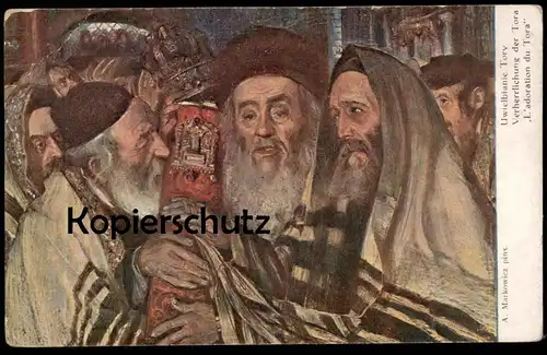 ALTE POSTKARTE VERHERRLICHUNG DER TORA UWIELBIANIE TORY L'adoration du Tora Juden Judaika Judaica Jew Jewish Markowicz