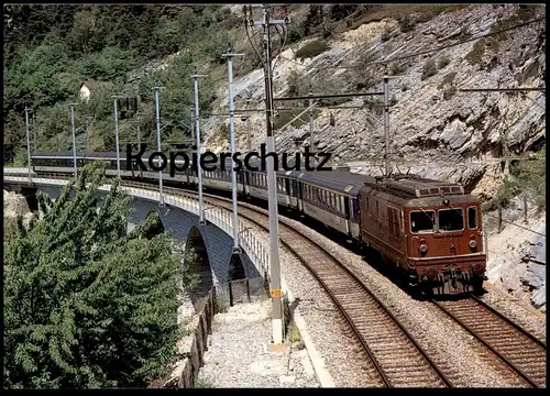 POSTKARTE LOK RE 4/4 NR. 177 VOR IC431 TRAIN BLEU IN HOHTENN BASEL-BERN-BRIG-DOMODOSSOLA Railway Eisenbahn locomotive