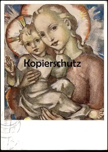 ÄLTERE KÜNSTLER POSTKARTE B. HUMMEL O MUTTER CHRISTI, MÄCHTIG UND MINNEREICH Nr. 14252 cpa postcard AK Ansichtskarte