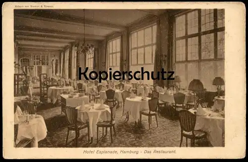 ALTE POSTKARTE HAMBURG HOTEL ESPLANADE DAS RESTAURANT Innenansicht vue de l'intérieur interior view Ansichtskarte AK cpa