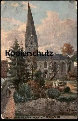ALTE POSTKARTE SOEST REFORMIERTE KIRCHE MIT THOMÄTURM OILETTE RAPHAEL TUCK THOMAE Postcard No. 743 Tucks Ansichtskarte