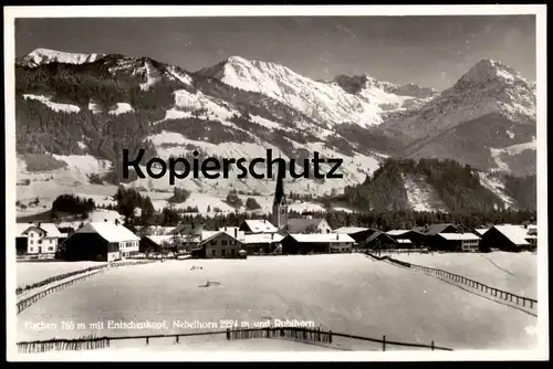 ALTE POSTKARTE FISCHEN IM ALLGÄU Nebelhorn Rubihorn Entschenkopf im Winter Schnee Hiver Snow Neige cpa postcard AK