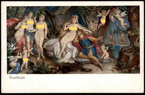 ALTE POSTKARTE OPER OPERA RICHARD WAGNER TANNHÄUSER Tannhaeuser Engel Angel ange nu nue nus nude Amor Amour Cupid cpa AK