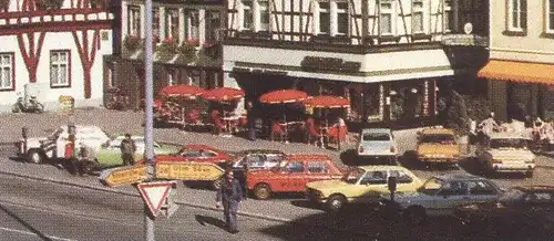 ÄLTERE POSTKARTE BAD URACH THERMALBAD Autos Volkswagen Renault Peugeot Citroen Porsche Diakonisse deaconess diaconesse