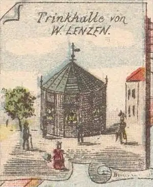 ALTE LITHO POSTKARTE GRUSS AUS KÖLN DELLBRÜCK BAHNHOF KAUFHAUS TRINKHALLE LENZEN RESTAURATION ODENTHAL Station Gare cpa
