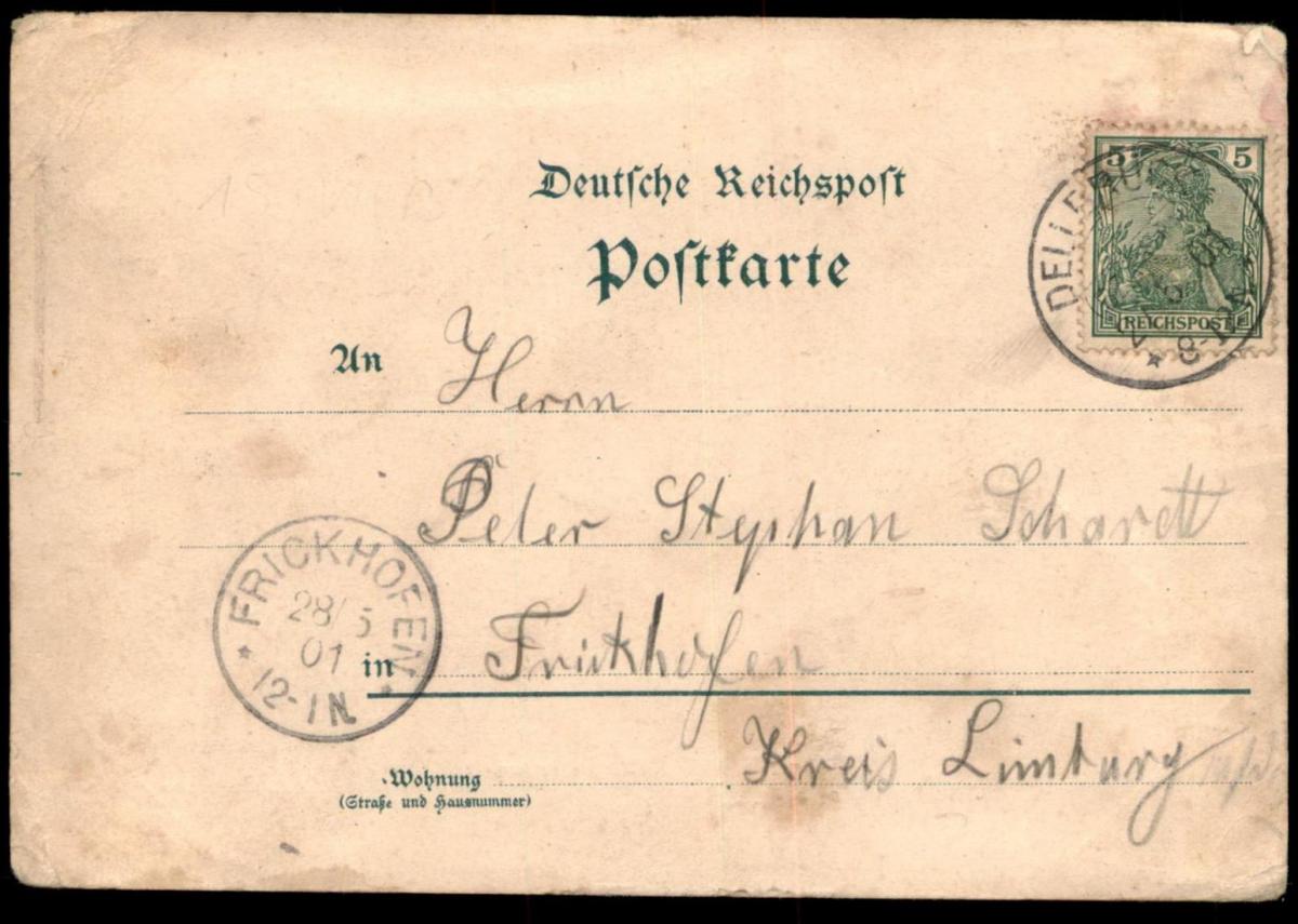 Alte Litho Postkarte Gruss Aus Koln Dellbruck Bahnhof Kaufhaus