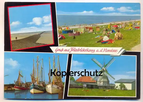 ÄLTERE POSTKARTE GRUSS AUS FRIEDRICHSKOOG Mühle Moulin Mill Windmill Windmühle Molen Windmolen Fischer Fischerei fishing