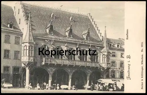 ALTE POSTKARTE FREIBURG IM BREISGAU KAUFHAUS Markt marché market Marktstände Hummels Weinstube postcard AK Ansichtskarte