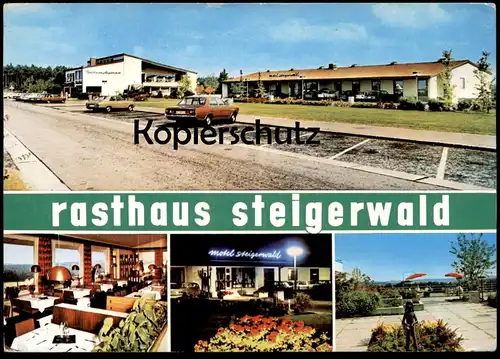 ÄLTERE POSTKARTE AUTOBAHN RASTHAUS MOTEL STEIGERWALD Raststätte motorway highway Ford Auto Weingartsgreuth Wachenroth AK