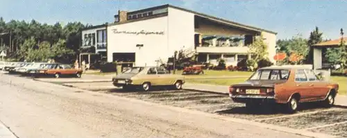 ÄLTERE POSTKARTE AUTOBAHN RASTHAUS MOTEL STEIGERWALD Raststätte motorway highway Ford Auto Weingartsgreuth Wachenroth AK