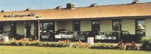 ÄLTERE POSTKARTE AUTOBAHN RASTHAUS MOTEL STEIGERWALD Raststätte motorway highway Ford Auto Weingartsgreuth Wachenroth AK