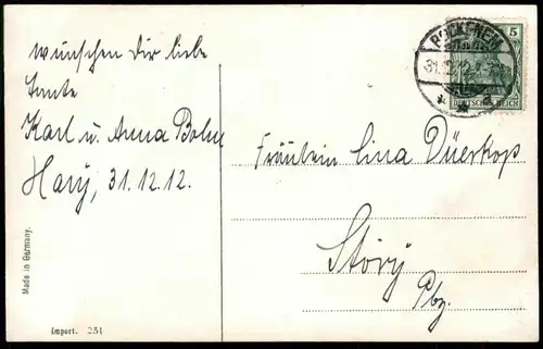 ALTE POSTKARTE ZWERGE EIN FROHES NEUES JAHR 1. JANUAR Zwerg Neujahr new year bonne année dwarf midget Pfeife pipe cpa