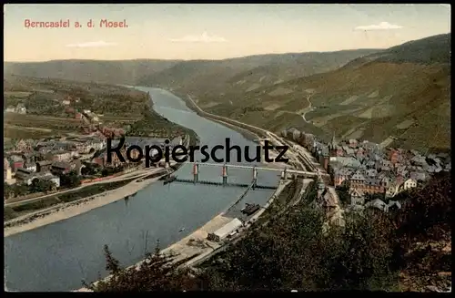 ALTE POSTKARTE BERNCASTEL AN DER MOSEL BERNKASTEL-KUES PANORAMA Totalansicht Total cpa postcard AK Ansichtskarte