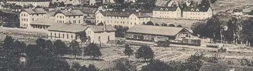 ALTE POSTKARTE GRUSS AUS VOITSBERG TOTALANSICHT AUS SÜDWEST BAHNHOF Gleisanlagen Waggon Steiermark gare railway station