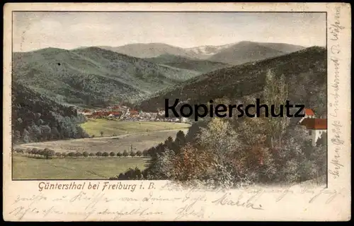 ALTE POSTKARTE FREIBURG-GÜNTERSTHAL GÜNTERSTAL BREISGAU Schwarzwald black forest 1902 cpa postcard AK Ansichtskarte