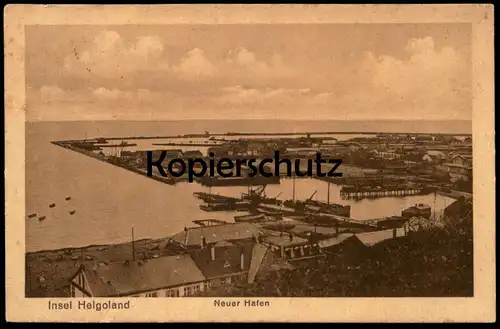 ALTE POSTKARTE INSEL HELGOLAND NEUER HAFEN 1922 new harbor harbour port havre haven Ansichtskarte AK cpa postcard