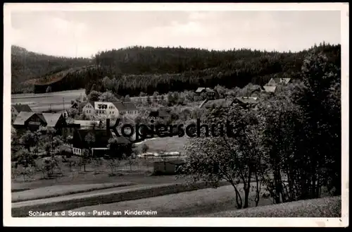 ALTE POSTKARTE SOHLAND AN DER SPREE PARTIE AM KINDERHEIM 1940 FELDPOST Children's Home foyer d'enfants Lausitz postcard
