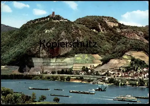ÄLTERE POSTKARTE DRACHENFELS KÖNIGSWINTER RHEIN PANORAMA RIJN Frachtschiff Cargo Ship Schiff cpa postcard Ansichtskarte