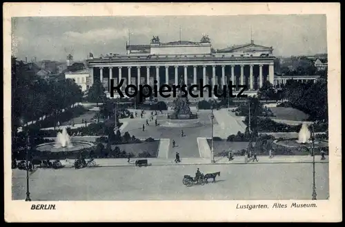 ALTE POSTKARTE BERLIN LUSTGARTEN ALTES MUSEUM KUTSCHE Springbrunnen Fountain Fontaine Ansichtskarte AK cpa postcard