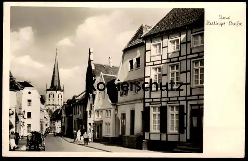 ALTE POSTKARTE UNNA HERTINGER STRASSE HERTINGERSTRASSE Pferdefuhrwerk Ansichtskarte AK cpa postcard