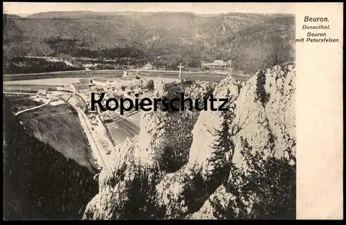 ALTE POSTKARTE BEURON DONAUTHAL MIT PETERSFELSEN PANORAMA Donautal bei Sigmaringen Ansichtskarte AK cpa postcard