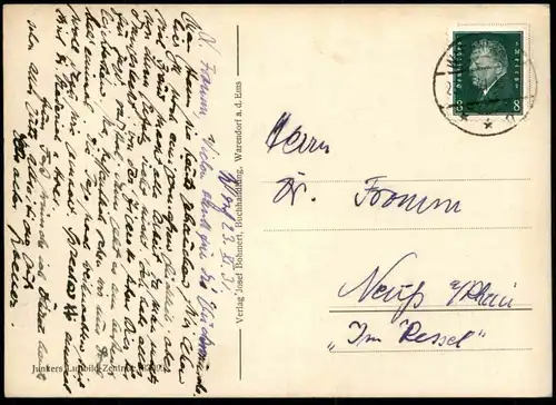 ALTE POSTKARTE WARENDORF AN DER EMS FLIEGERAUFNAHME 1931 JUNKERS LUFTBILD ZENTRALE Luftaufnahme Vogelschau Ansichtskarte