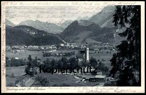 ALTE POSTKARTE GOLLING UND ST. NIKOLAUS 1925 bei Hallein Salzburg Ansichtskarte AK cpa postcard