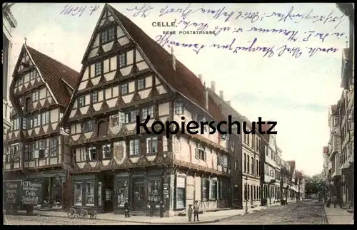 ALTE POSTKARTE CELLE ECKE POSTSTRASSE 1907 W. THIEMANN BAHNSPEDITEUR CELLE NEUSTADT Ansichtskarte AK cpa postcard