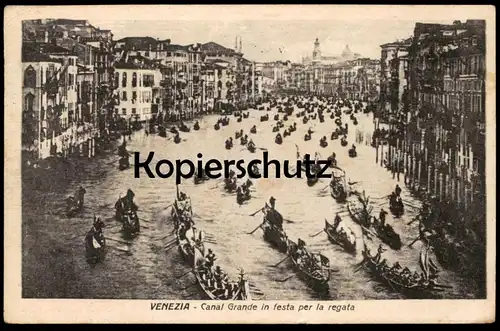 ALTE POSTKARTE VENEZIA CANAL GRANDE IN FESTA PER LA REGATA Regatta régate Gondoliere Gondola Gondolino Venedig Fest AK