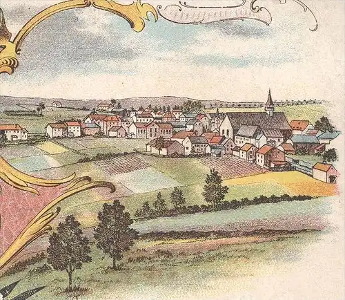 ALTE LITHO POSTKARTE GRUSS AUS ULFINGEN LUXEMBURG LUXEMBOURG BAHNHOF Station Gare Stollwerck Automaten Köln AK postcard